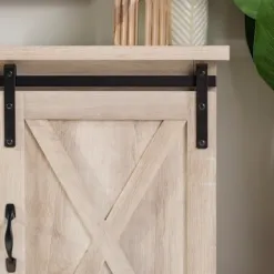 Tv Stands & Media Consoles-Kirkland's Home Oak Sliding Barn Door Tv Stand White