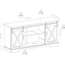 Tv Stands & Media Consoles-Kirkland's Home Oak Sliding Barn Door Tv Stand White