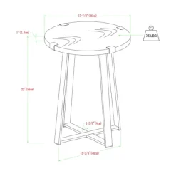 Accent & End Tables-Kirkland's Home Oak Urban Rustic Round Accent Table Brown