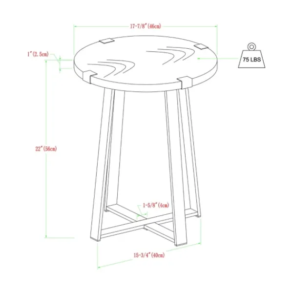 Accent & End Tables-Kirkland's Home Oak Urban Rustic Round Accent Table Brown