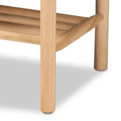 Benches & Ottomans-Kirkland's Home Oak Wood And Woven Nylon Bench Black/Tan