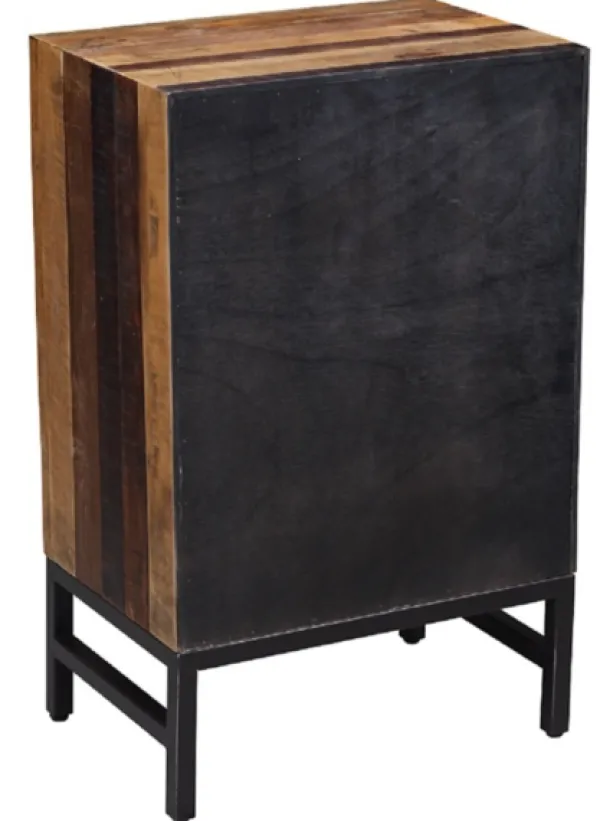 Nightstands-Kirkland's Home Oak Wood Chevron 3-Drawer Nightstand Brown