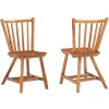 Dining Chairs-Kirkland's Home Oak Wood Spindle Back Dining Chairs, Set Of 2 Brown