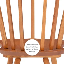Dining Chairs-Kirkland's Home Oak Wood Spindle Back Dining Chairs, Set Of 2 Brown