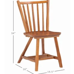 Dining Chairs-Kirkland's Home Oak Wood Spindle Back Dining Chairs, Set Of 2 Brown
