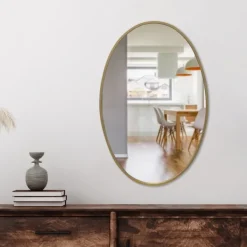 Decorative Mirrors-Kirkland's Home Oakland Oval Wall Mirror Gold