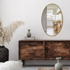 Decorative Mirrors-Kirkland's Home Oakland Oval Wall Mirror Gold