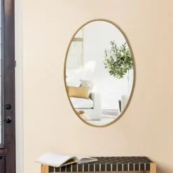 Decorative Mirrors-Kirkland's Home Oakland Oval Wall Mirror Gold