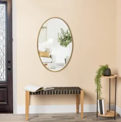 Decorative Mirrors-Kirkland's Home Oakland Oval Wall Mirror Gold