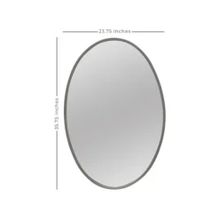 Decorative Mirrors-Kirkland's Home Oakland Oval Wall Mirror Silver