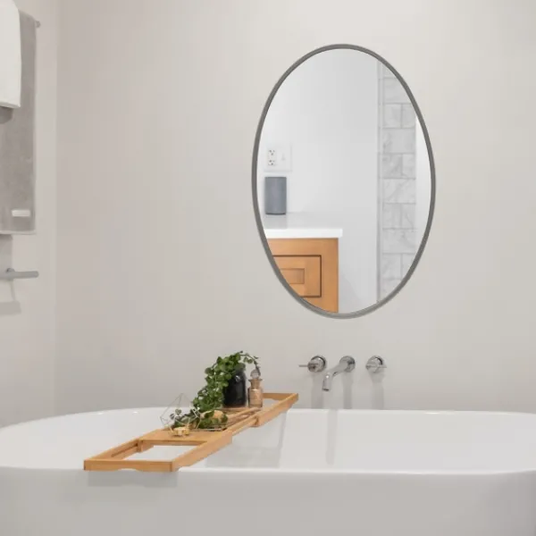 Decorative Mirrors-Kirkland's Home Oakland Oval Wall Mirror Silver