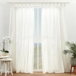 Curtains & Drapes-Kirkland's Home Oatmeal Braided 2-Pc. Curtain Panel Set, 96 In. Ivory