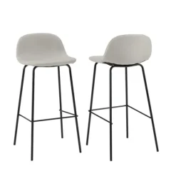 Bar Stools & Counter Height Stools-Kirkland's Home Oatmeal Slope Back 2-Pc. Barstool Set White