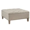 Benches & Ottomans-Kirkland's Home Oatmeal Tufted Square Ottoman Tan