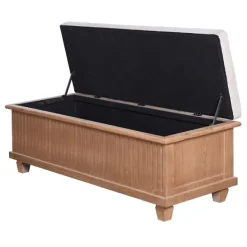 Benches & Ottomans-Kirkland's Home Oatmeal Tweed Tufted Storage Bench Tan