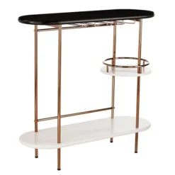 Kitchen Islands & Bar Carts-Kirkland's Home Oblong Gold Metal Frame Bar Cart