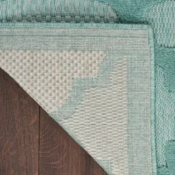 Outdoor Rugs-Kirkland's Home Ocean Aqua Trellis Outdoor Area Rug, 4X6 Blue