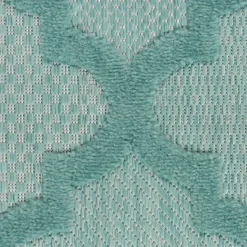 Outdoor Rugs-Kirkland's Home Ocean Aqua Trellis Outdoor Area Rug, 4X6 Blue