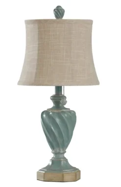 Table Lamps-Kirkland's Home Ocean Blue And Gold Table Lamp Tan