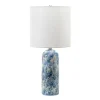 Table Lamps-Kirkland's Home Ocean Blues Mottled Pillar Table Lamp White