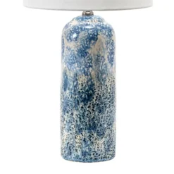 Table Lamps-Kirkland's Home Ocean Blues Mottled Pillar Table Lamp White