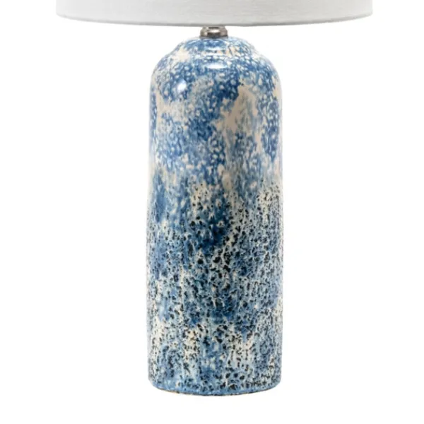 Table Lamps-Kirkland's Home Ocean Blues Mottled Pillar Table Lamp White