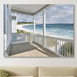 Canvas Art-Kirkland's Home Ocean View Canvas Art Print, 40X30 In. Blue/White/Tan