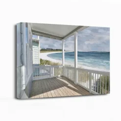 Canvas Art-Kirkland's Home Ocean View Canvas Art Print, 40X30 In. Blue/White/Tan
