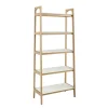 Bookshelves-Kirkland's Home Off White Wood Shelves With Natural Frame Bookcase