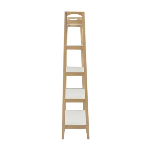 Bookshelves-Kirkland's Home Off White Wood Shelves With Natural Frame Bookcase