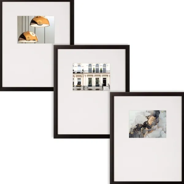 Gallery Wall Frames-Kirkland's Home Offset Mat 8X10 3-Pc. Gallery Wall Frame Set Black