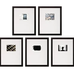Gallery Wall Frames-Kirkland's Home Offset Mat 5X7 5-Pc. Gallery Wall Frame Set Black