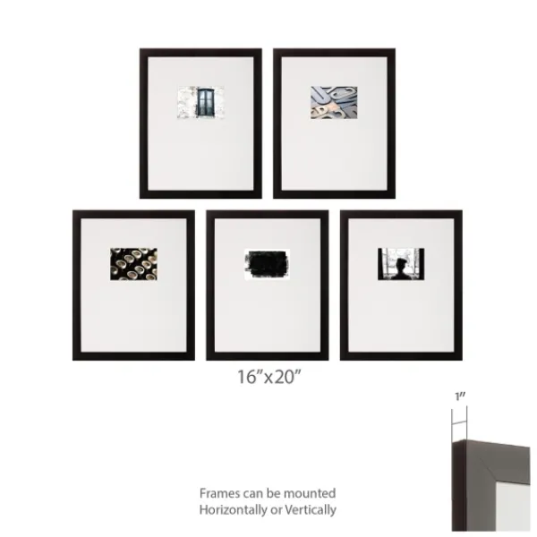 Gallery Wall Frames-Kirkland's Home Offset Mat 5X7 5-Pc. Gallery Wall Frame Set Black