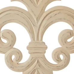 Wall Plaques-Kirkland's Home Off-White Distressed Fleur De Lis Wall Decoration Ivory