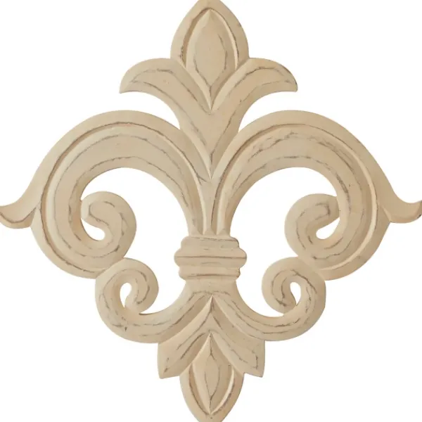 Wall Plaques-Kirkland's Home Off-White Distressed Fleur De Lis Wall Decoration Ivory