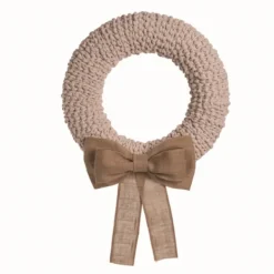 Wreaths-Kirkland's Home Off-White Foam Textured Wreath With Burlap Bow Ivory/White