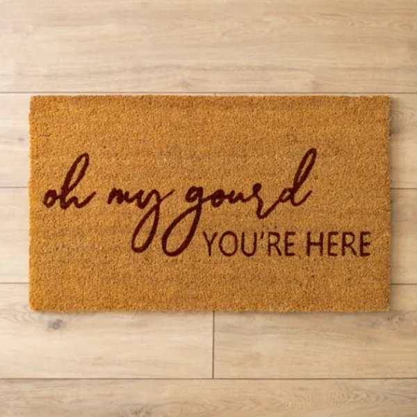 Doormats-Kirkland's Home Oh My Gourd You'Re Here Coir Harvest Welcome Mat Tan/Red