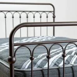 Beds & Headboards-Kirkland's Home Oil Rubbed Bronze Metal Platform Queen Bed Brown