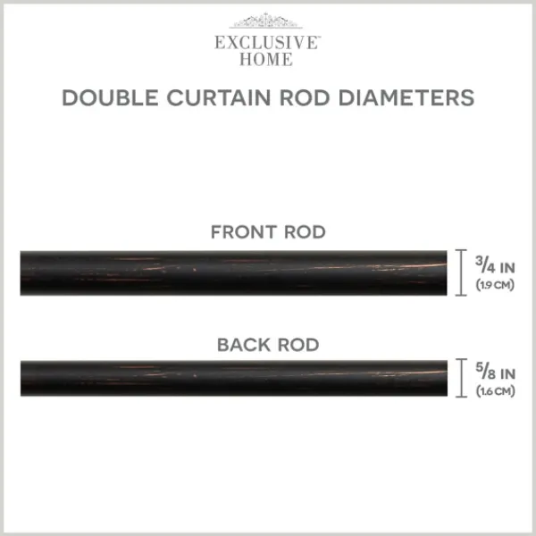 Curtain Rods & Hardware-Kirkland's Home Oiled Bronze Fetter Double Curtain Rod, 120 In.