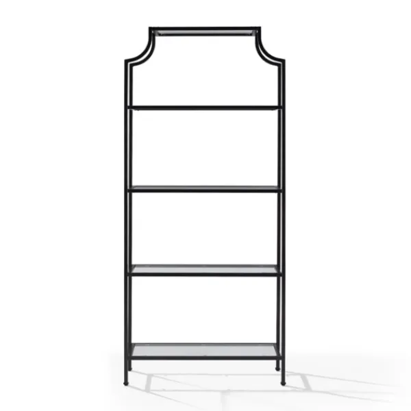 Cabinets & Sideboards-Kirkland's Home Oil-Rubbed Bronze 4-Tier Glass Ashlee Etagere Brown