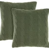 Pillows-Kirkland's Home Olive Cable Knit Throw Pillows, Set Of 2 Green