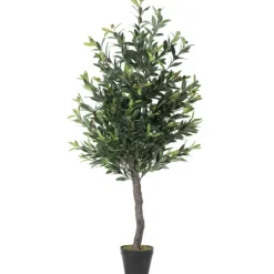 Trees & Topiaries-Kirkland's Home Olive Tree In Black Planter, 50 In.