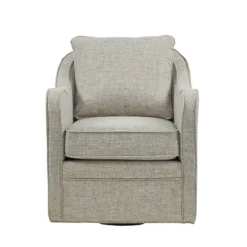 Accent Chairs-Kirkland's Home Olivia Oatmeal Swivel Accent Chair Ivory/Gray