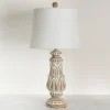 Table Lamps-Kirkland's Home Olivia Wash Carved Table Lamp White