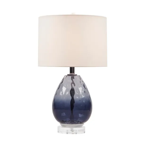 Table Lamps-Kirkland's Home Ombre Blue Glass Teardrop Table Lamp White