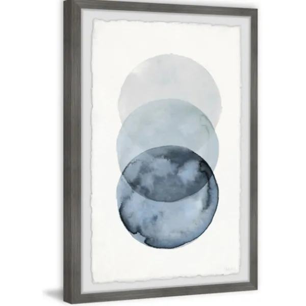 Framed Art-Kirkland's Home Ombre Overlapping Circles Giclee Framed Art Print Blue/White
