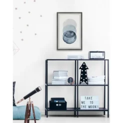 Framed Art-Kirkland's Home Ombre Overlapping Circles Giclee Framed Art Print Blue/White