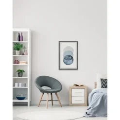 Framed Art-Kirkland's Home Ombre Overlapping Circles Giclee Framed Art Print Blue/White