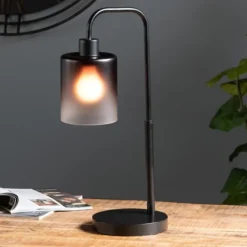 Table Lamps-Kirkland's Home Ombre Smoke Glass Task Lamp Gray