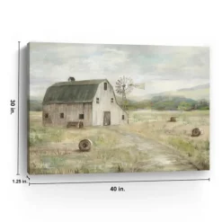 Canvas Art-Kirkland's Home On The Farm Giclee Canvas Art Print, 40X30 In. Gray/White/Green